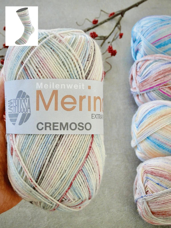 Lana Grossa Meilenweit 100 Merino Extrafine Cremoso