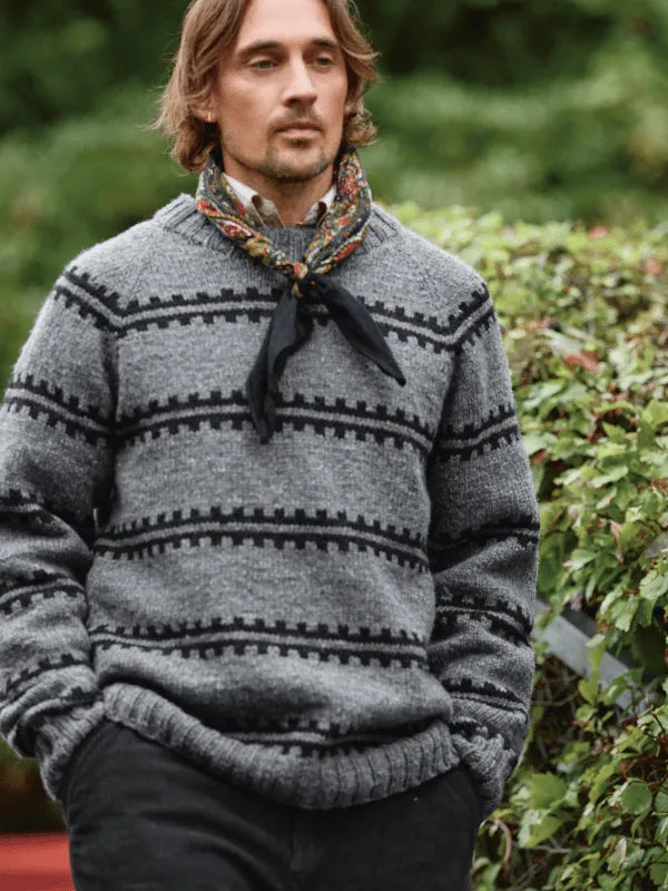 Sandnes garn The Ridge Sweater knitting pattern Men ENG