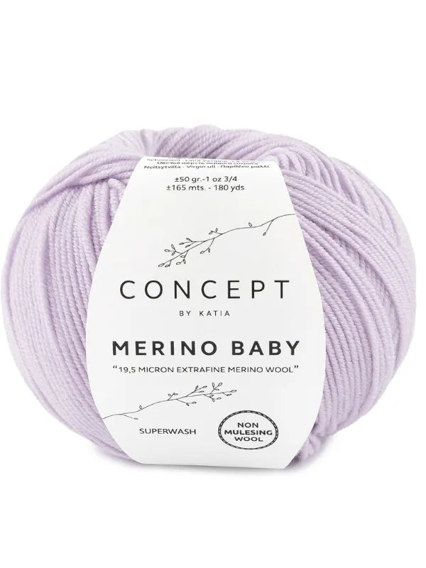 Pehmeä merino baby neulontaan sävy hento malva 66