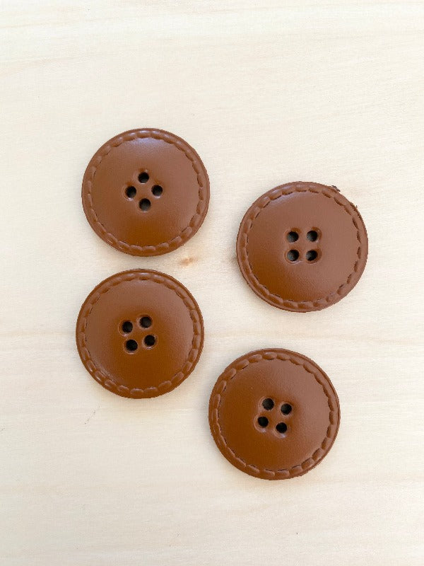 25mm Button from recycled leather