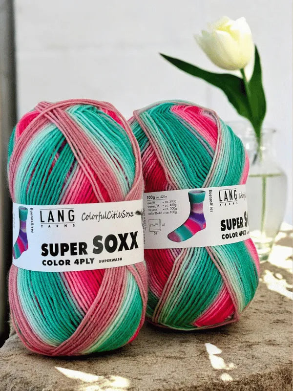 Lang  Super soxx 4ply -Colorful cities soxx
