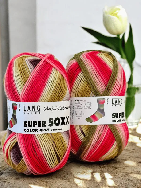 Lang Super soxx 4ply -Colorful cities soxx