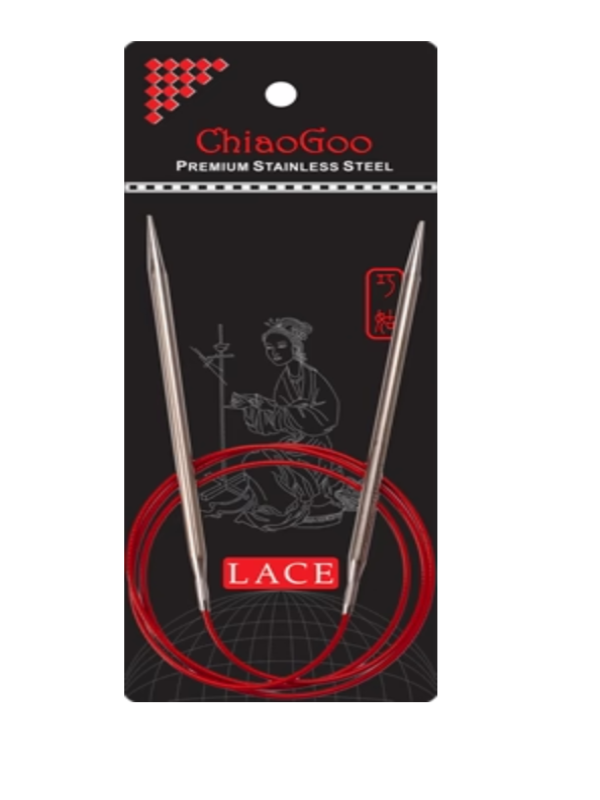 ChiaoGoo Red Lace Circular knitting needles 80cm 