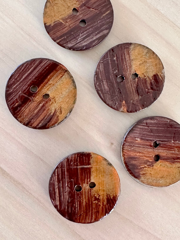 Hand-painted recycled buttons 25mm