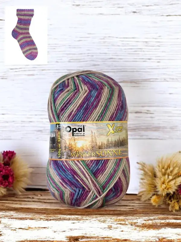 sukkalanka opal xlarge wintersonne 8ply lähikuva väri 1431 Winterduft