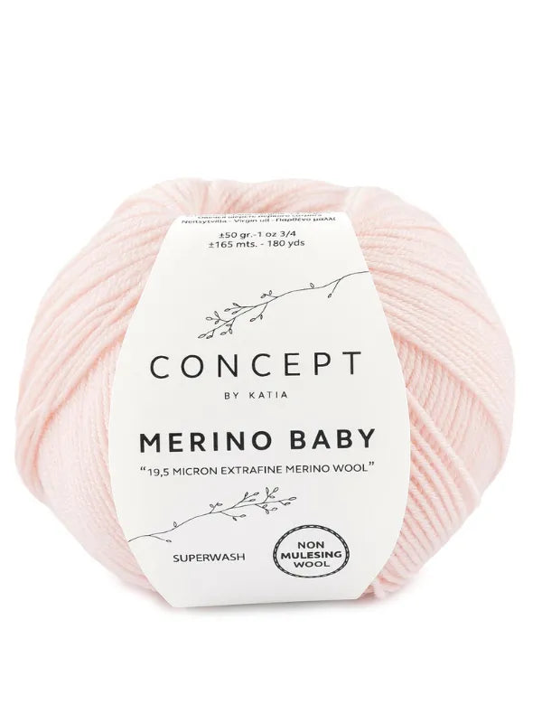 Pehmeä Katia merino baby neulontaan sävy hyvin hento vaaleanpunainen 7