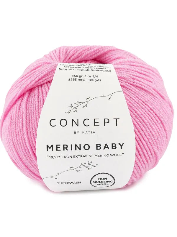 Pehmeä Katia merino baby sävy kirkas pinkki 58