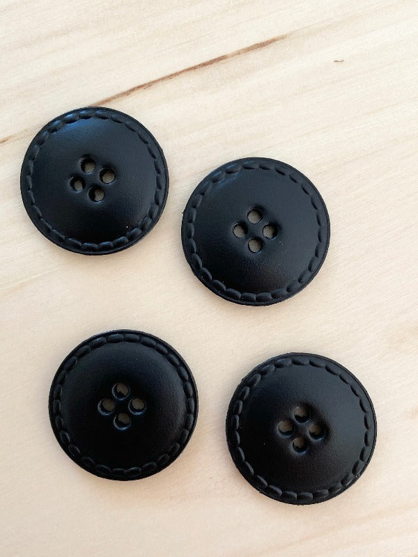 25mm Button from recycled leather