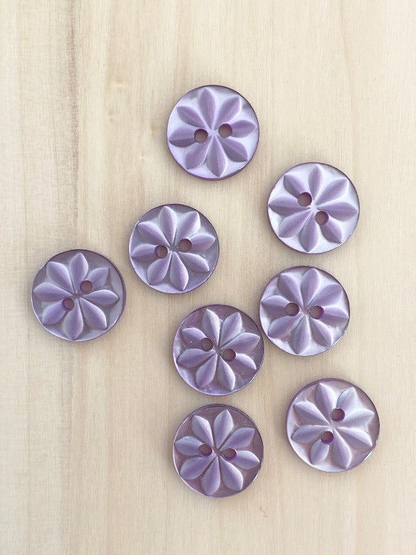 Patterned button 15mm - Violet tint