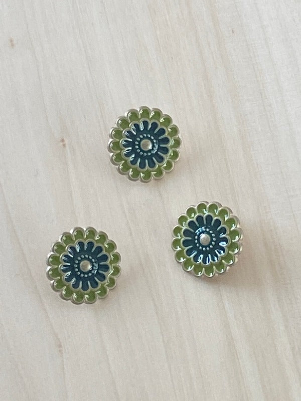 Flower button, metal 20mm