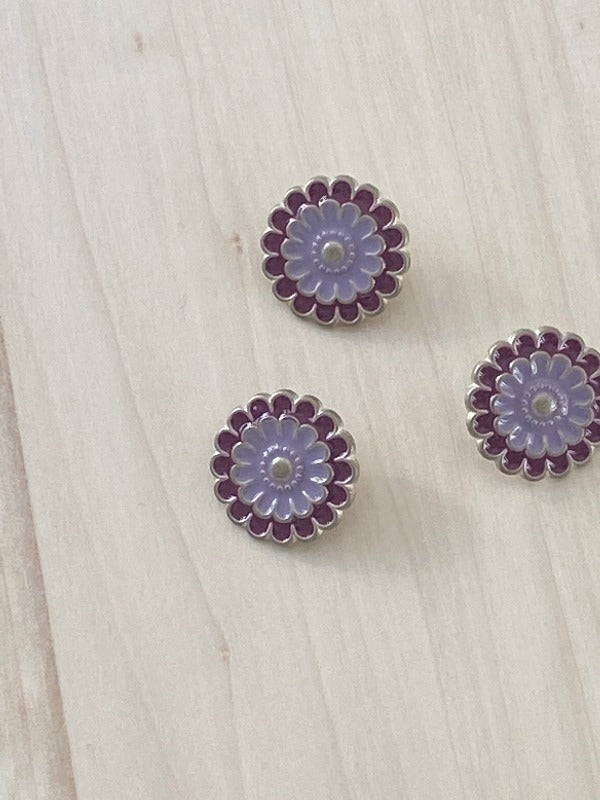 Flower button, metal 20mm